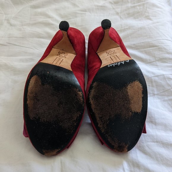 Red Suede Steve Madden Stiletto Heels - 7.5 - Picture 6 of 7